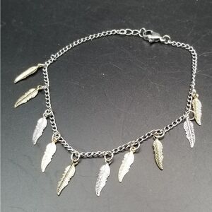 Boho dangle feather bracelet B737